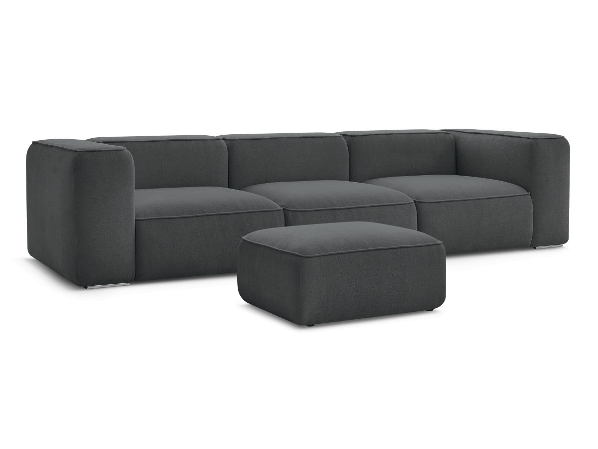 Canapé droit fixe 3 places ZEPHYR avec pouf