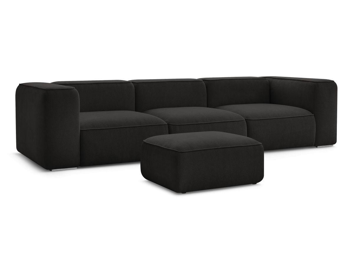Canapé droit fixe 3 places ZEPHYR avec pouf