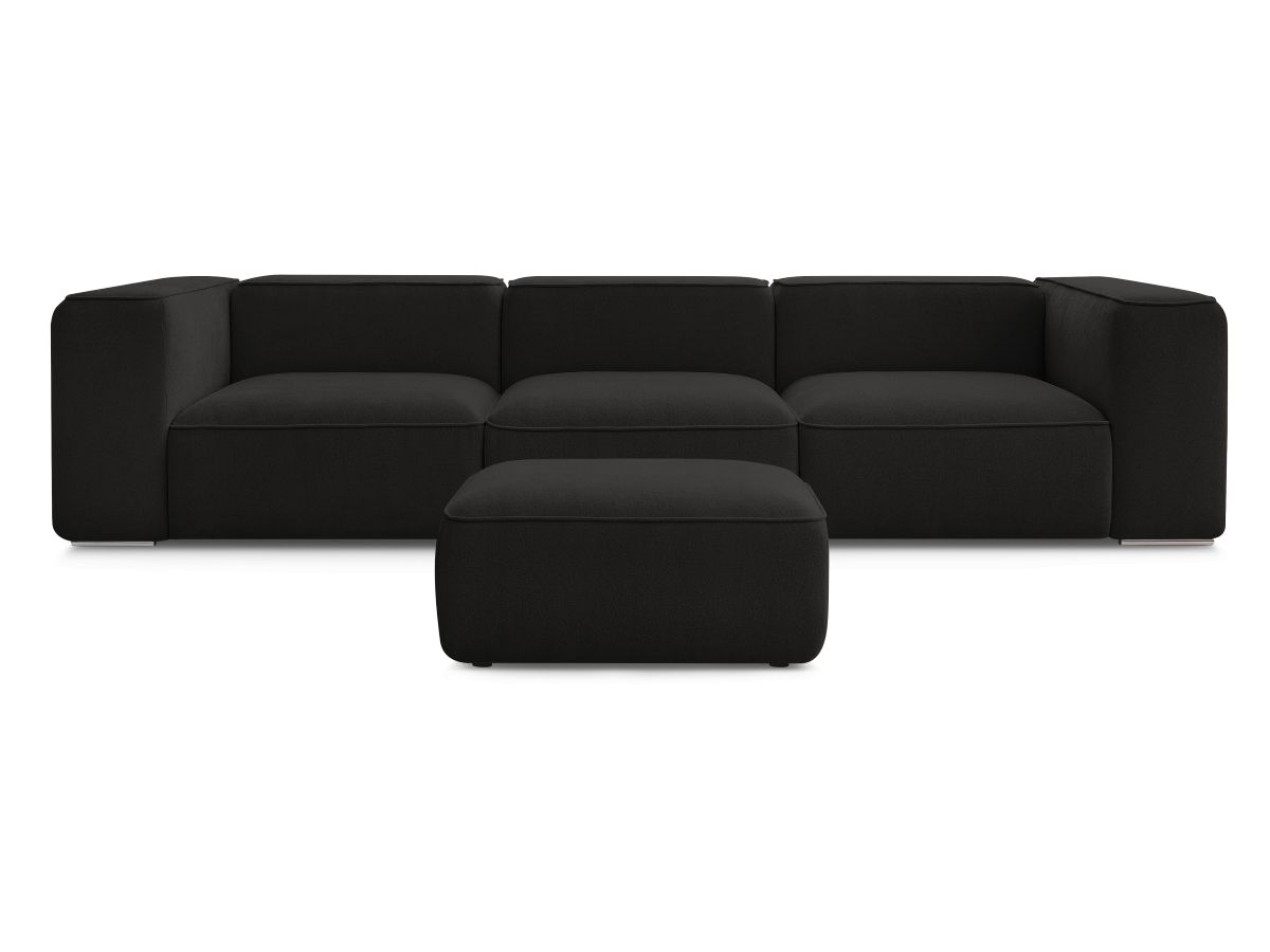 Canapé droit fixe 3 places ZEPHYR avec pouf