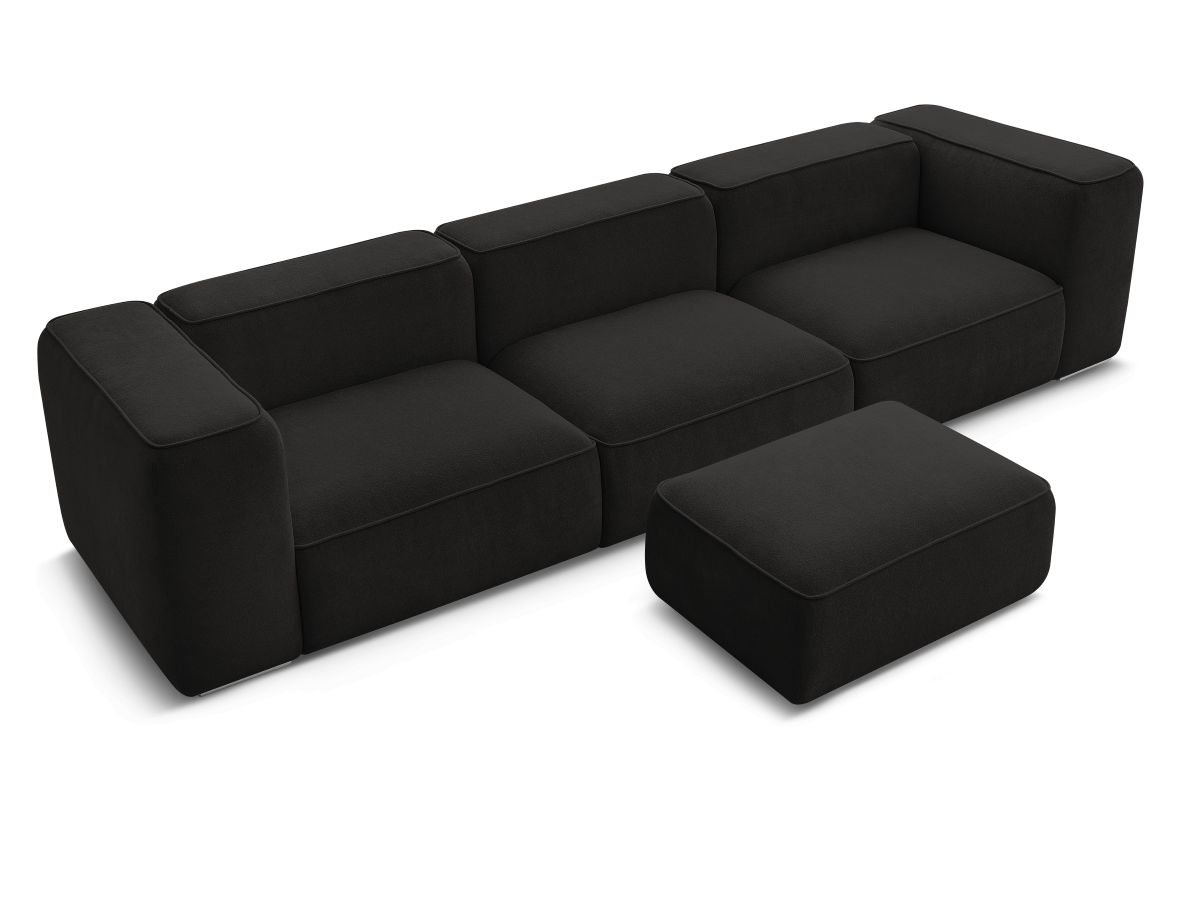 Canapé droit fixe 3 places ZEPHYR avec pouf