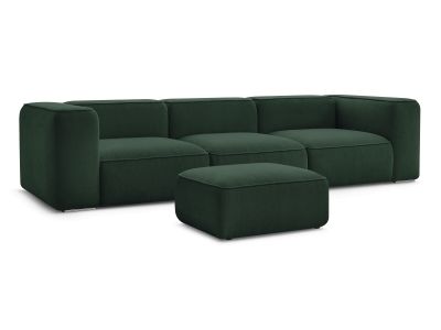 Canapé droit fixe 3 places ZEPHYR avec pouf