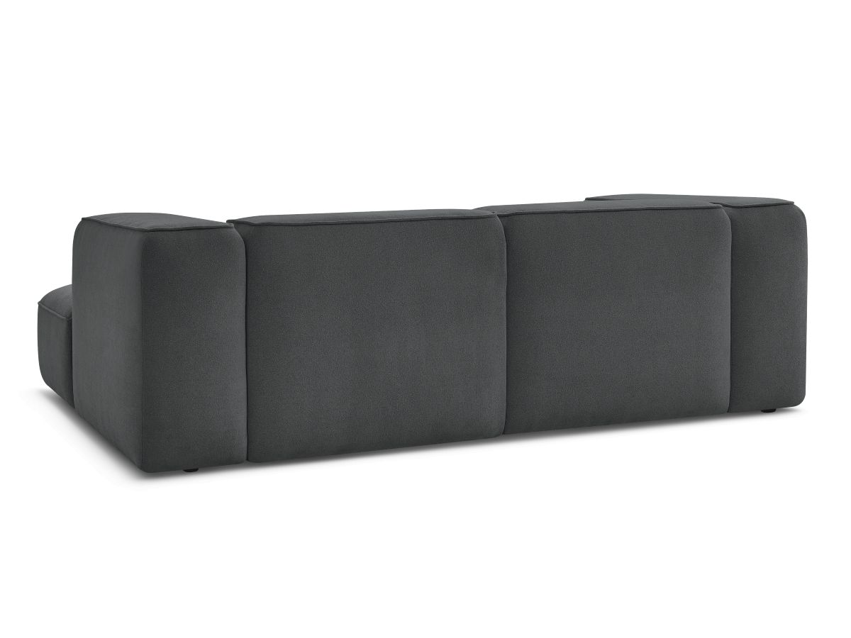 Canapé d'angle fixe EVEREST tissu chiné - Orange - Angle droit - 10 coussins