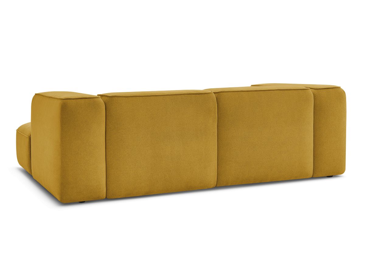 Canapé d'angle fixe EVEREST tissu chiné - Orange - Angle droit - 10 coussins