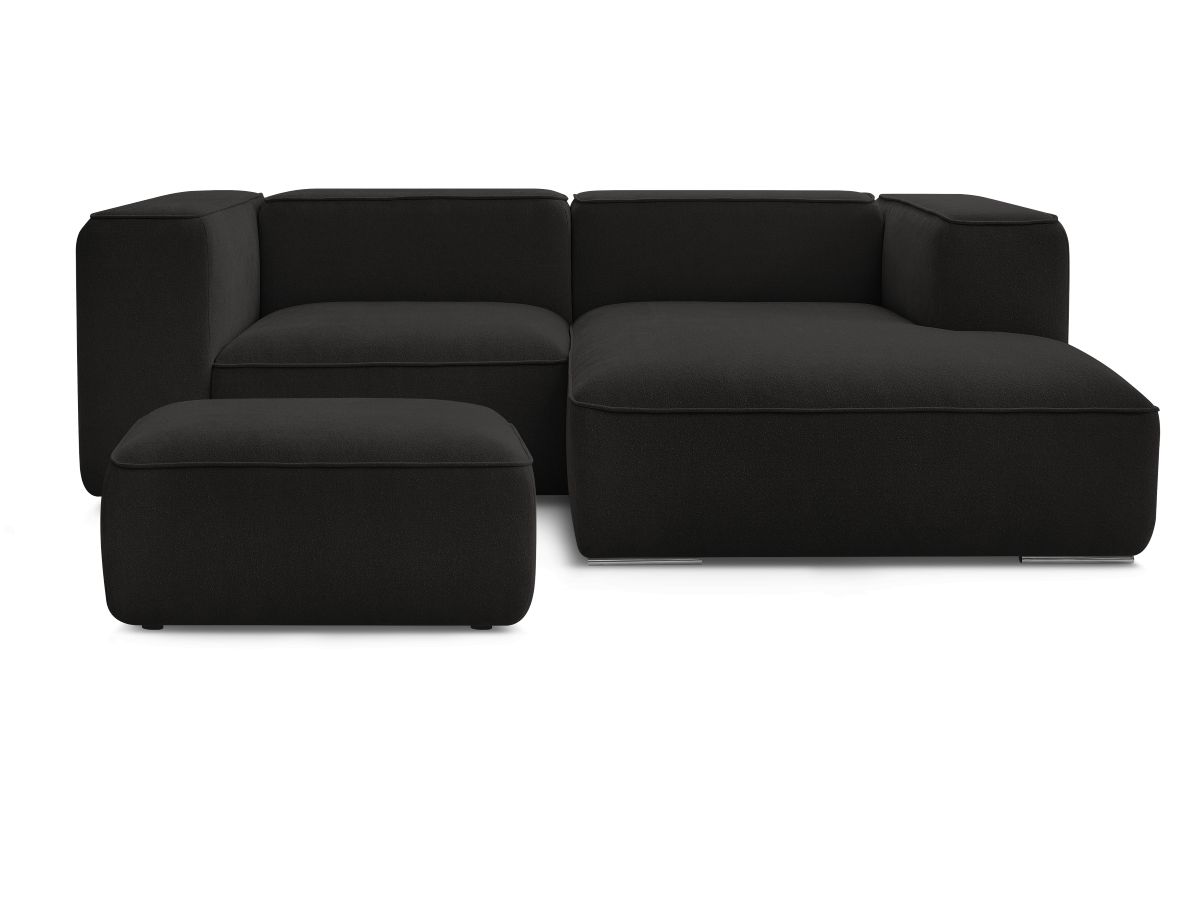 Canapé d'angle fixe compact ZEPHYR avec pouf