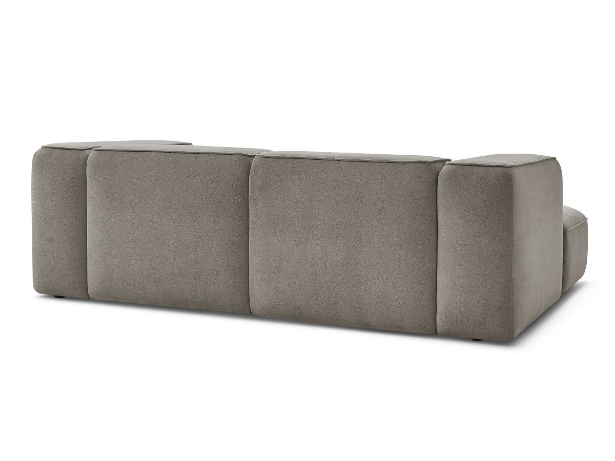 Canapé d'angle fixe EVEREST tissu chiné - Orange - Angle droit - 10 coussins