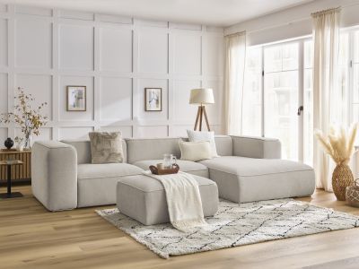 Canapé d'angle fixe ZEPHYR avec pouf