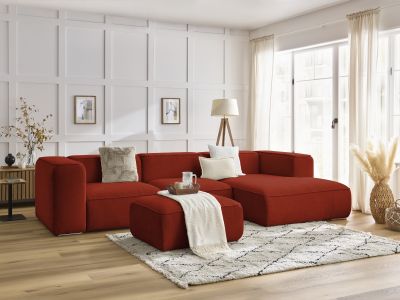 Canapé d'angle fixe ZEPHYR avec pouf
