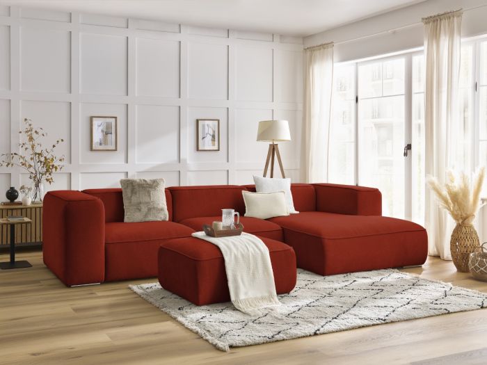 Canapé d'angle fixe ZEPHYR avec pouf