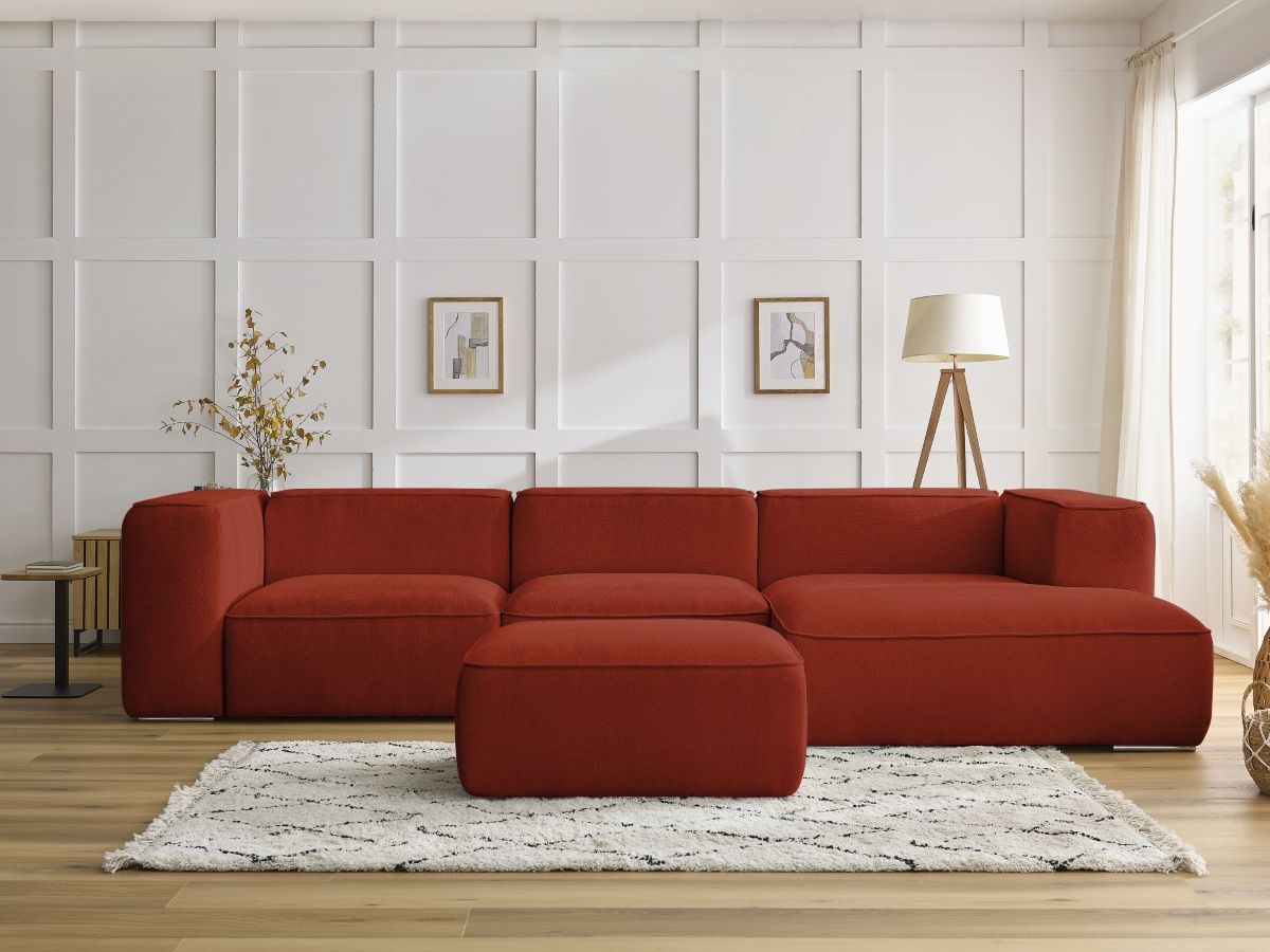 Canapé d'angle ZEPHYR avec pouf orange — vue 5