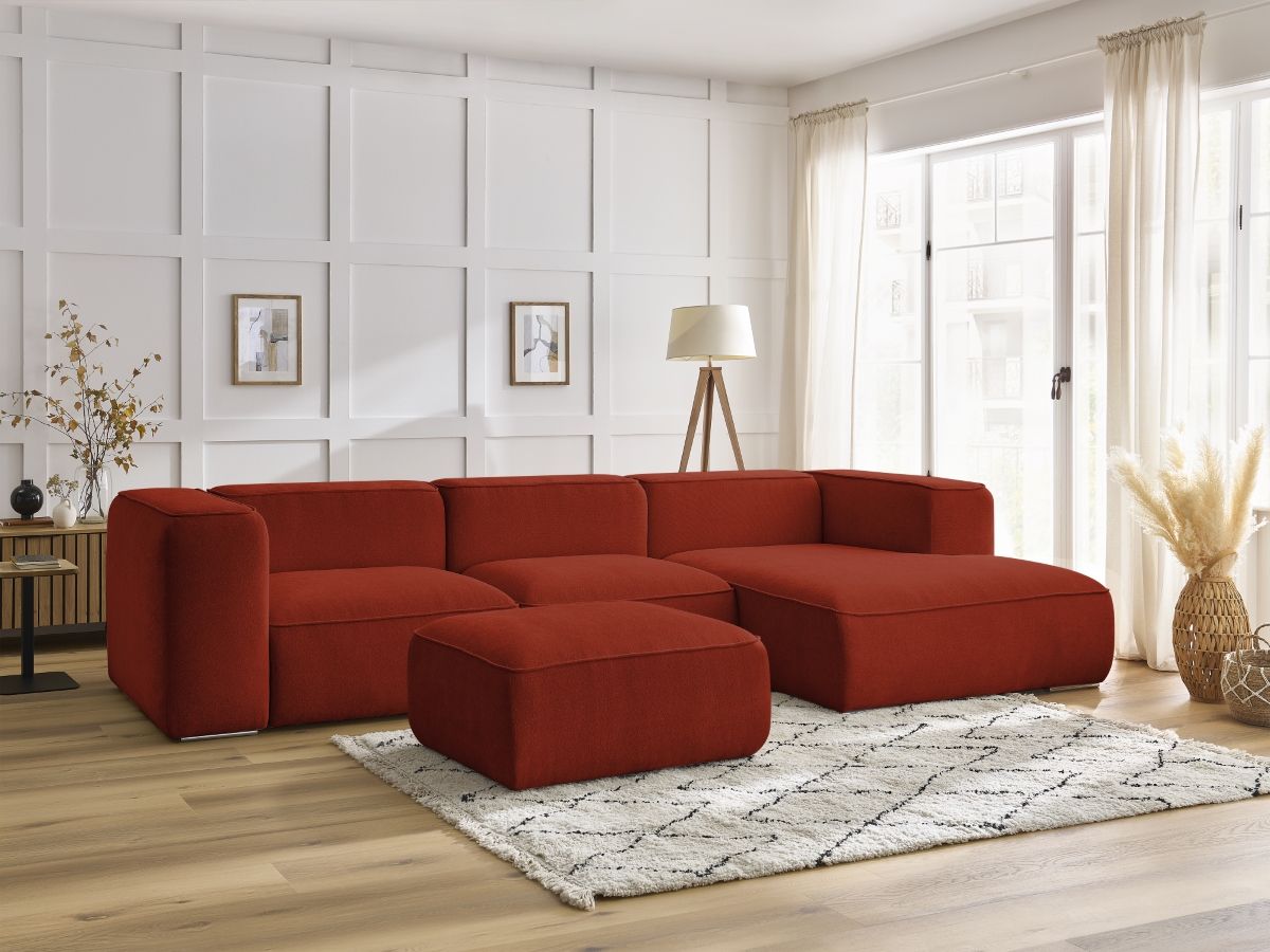 Canapé d'angle ZEPHYR avec pouf orange — vue 4