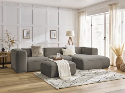 Canapé d'angle fixe ZEPHYR avec pouf