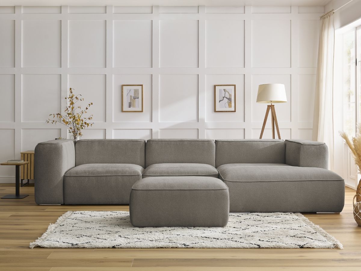 Canapé d'angle ZEPHYR avec pouf taupe — vue 5