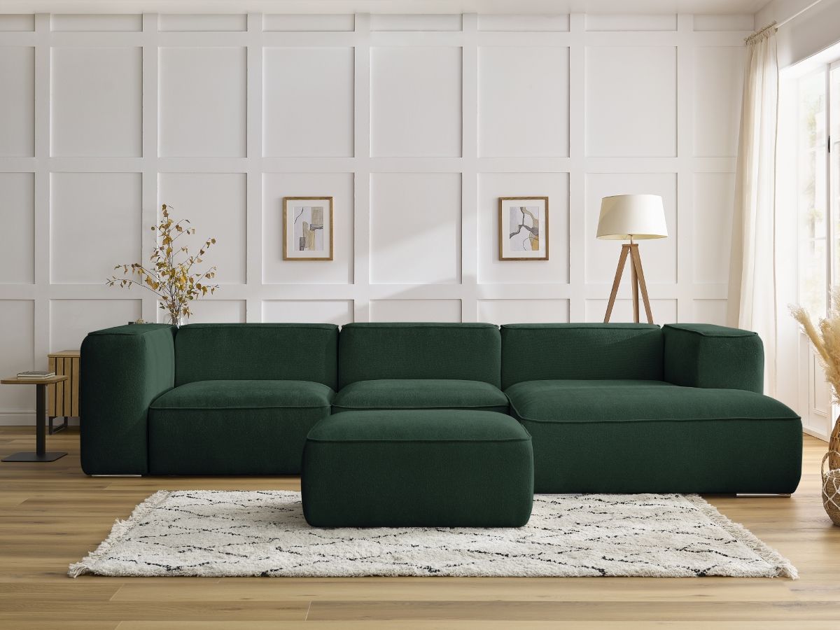 Canapé d'angle ZEPHYR avec pouf vert — vue 5