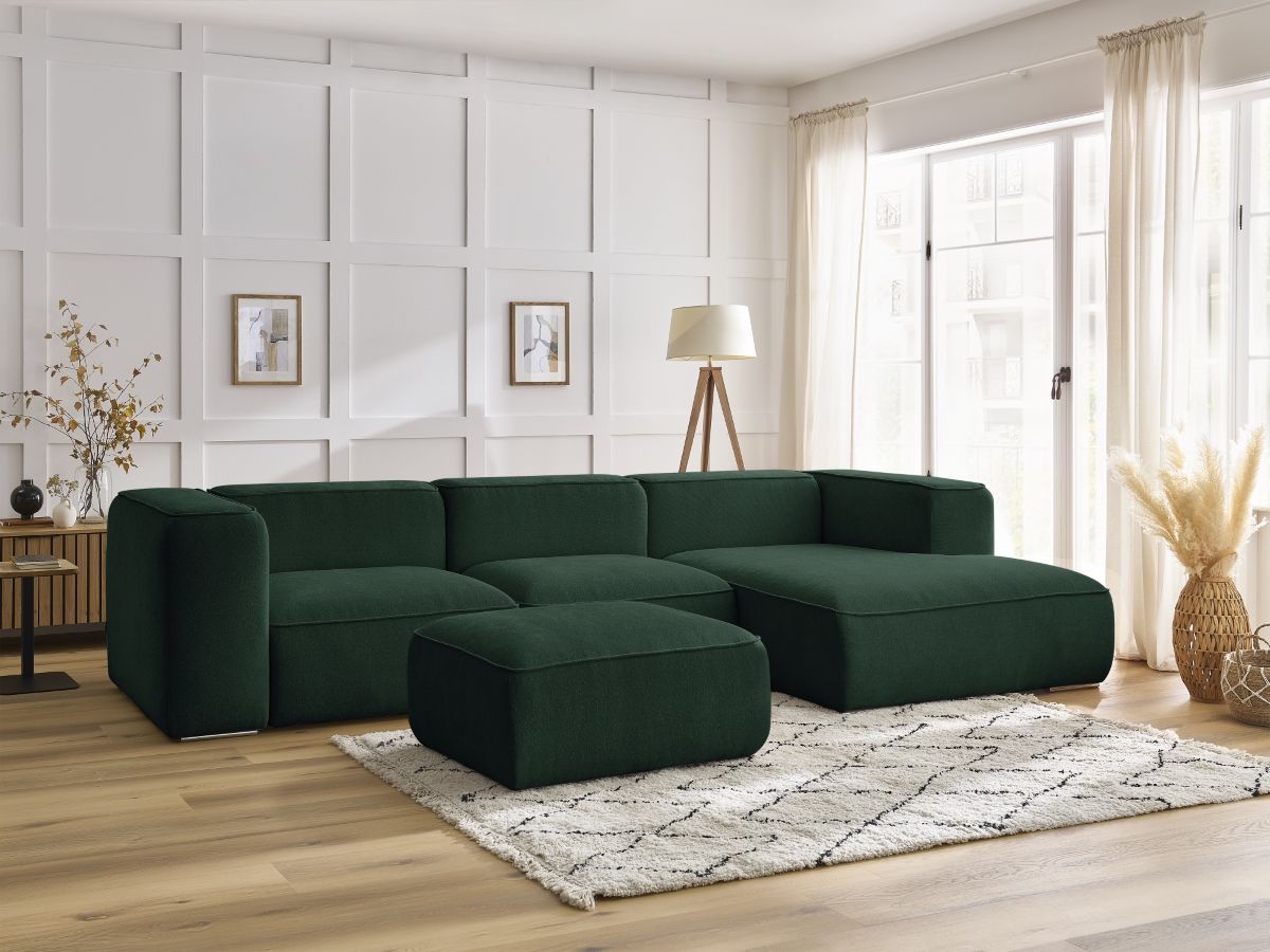 Canapé d'angle ZEPHYR avec pouf vert — vue 4