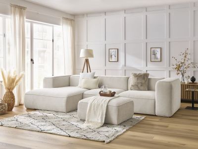 Canapé d'angle fixe ZEPHYR avec pouf