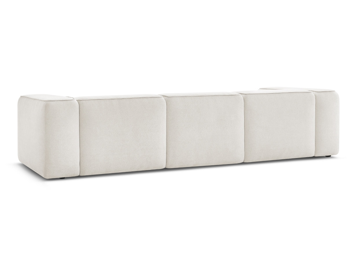 Canapé d'angle fixe EVEREST tissu chiné - Orange - Angle droit - 10 coussins