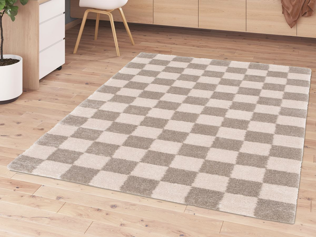 BLITZ langpolig vloerkleed met geometrisch patroon