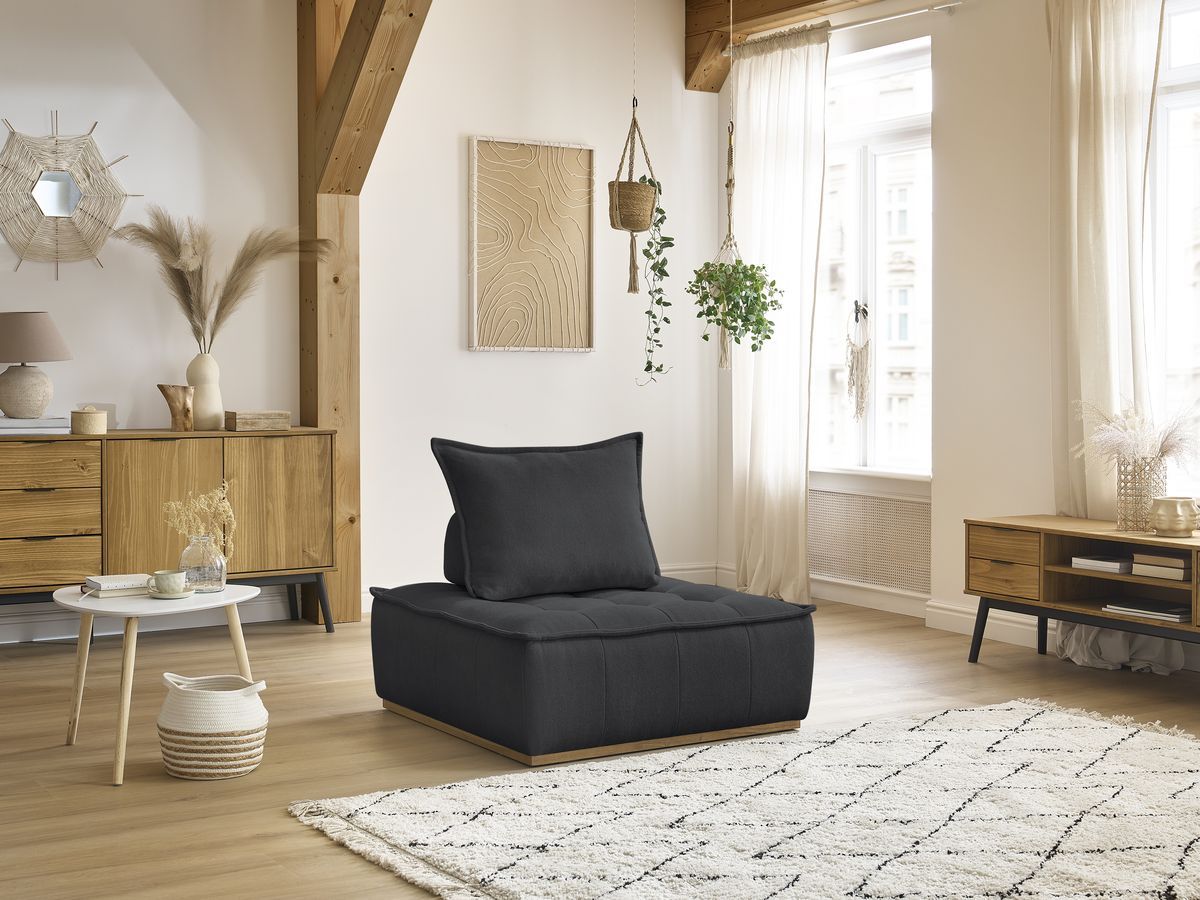 Chauffeuse 1 place sans accoudoirs ELISA gris foncé — vue 5