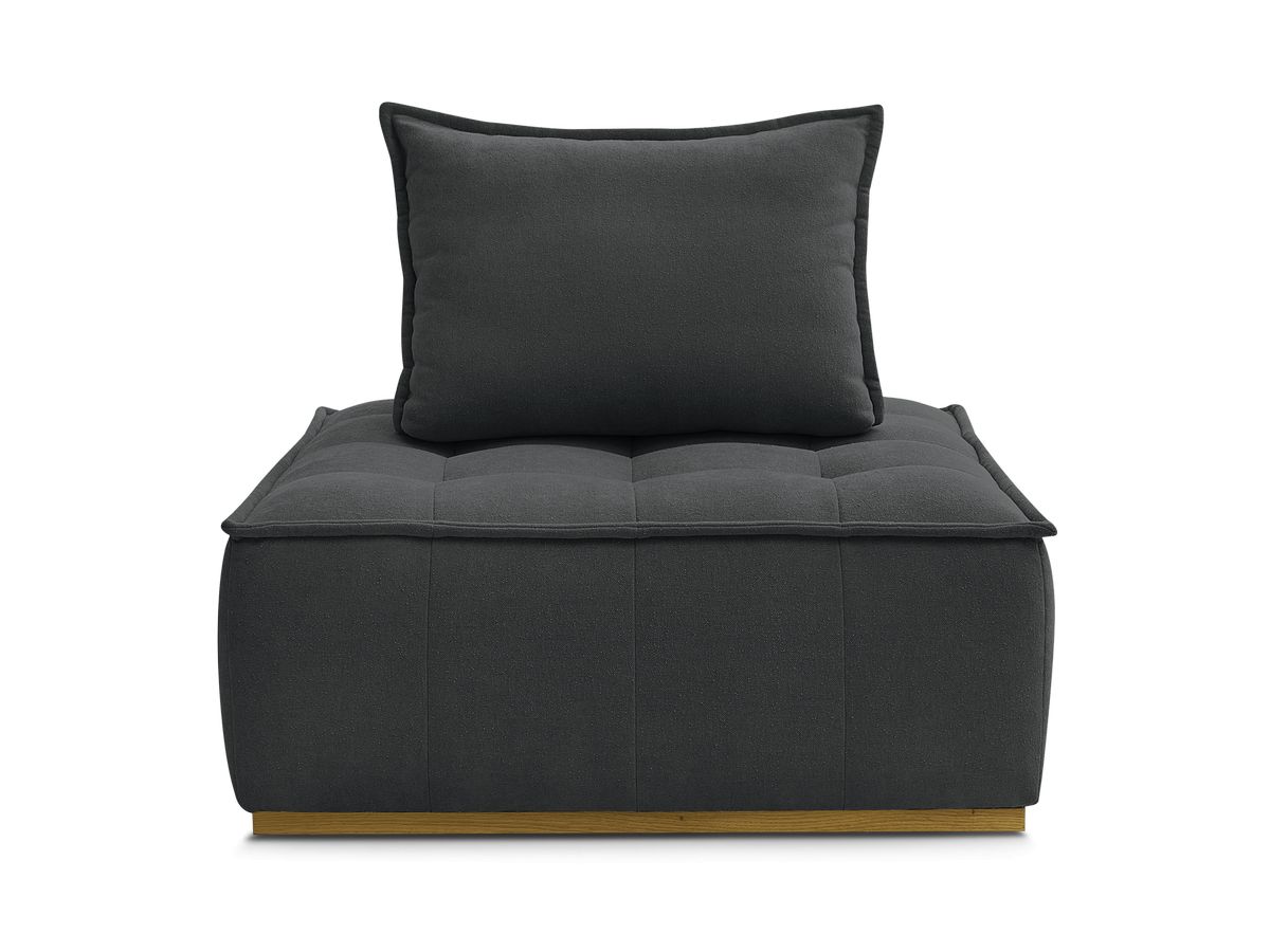 Canapé d'angle fixe EVEREST tissu chiné - Orange - Angle droit - 10 coussins
