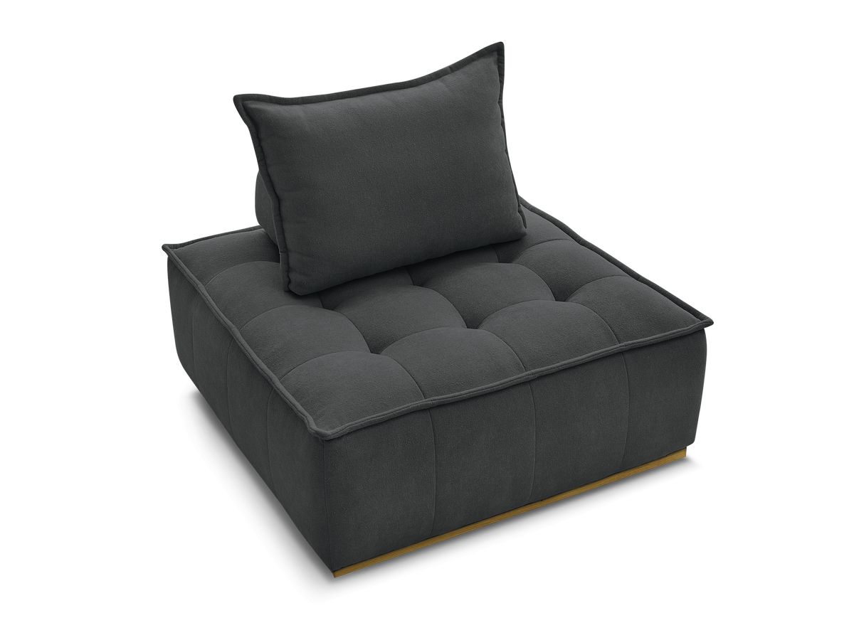 Canapé d'angle fixe EVEREST tissu chiné - Orange - Angle droit - 10 coussins
