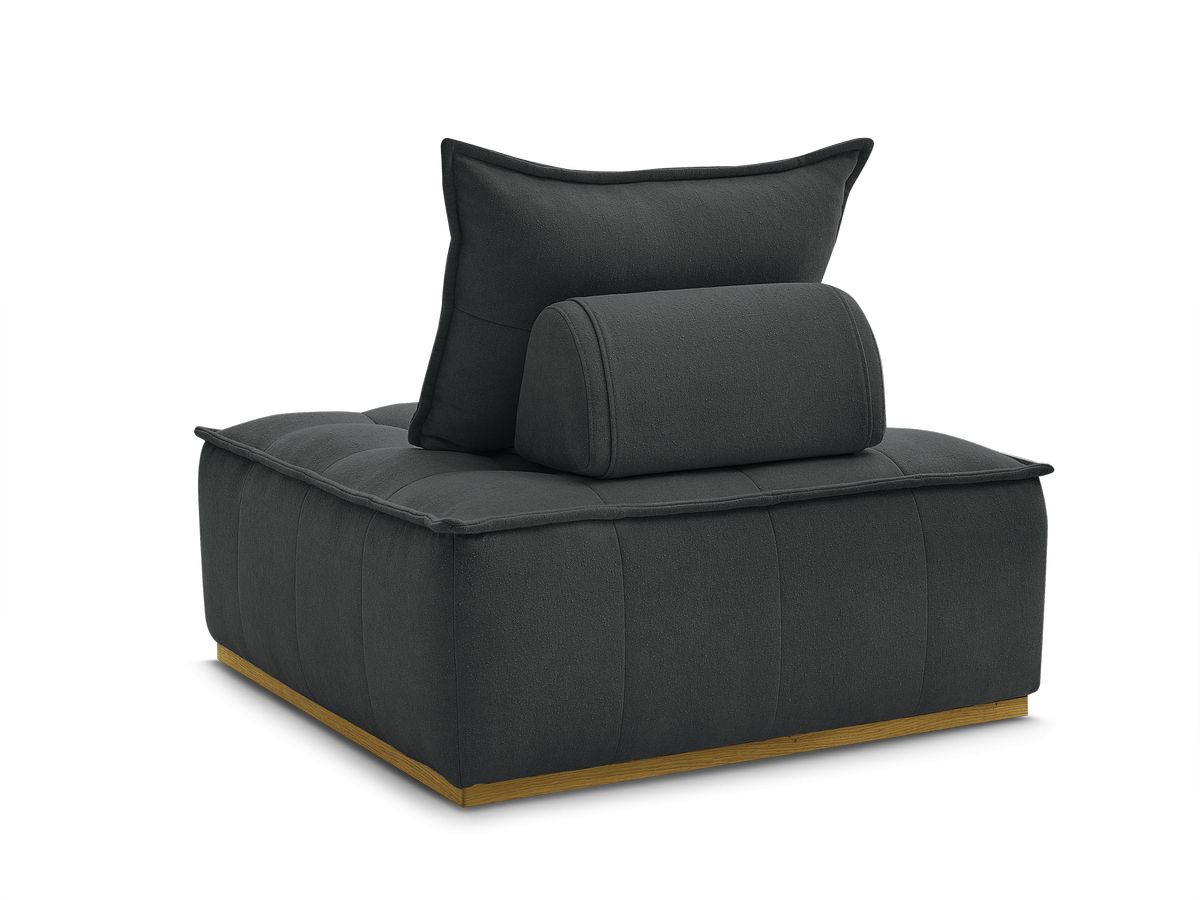 Canapé d'angle fixe EVEREST tissu chiné - Orange - Angle droit - 10 coussins