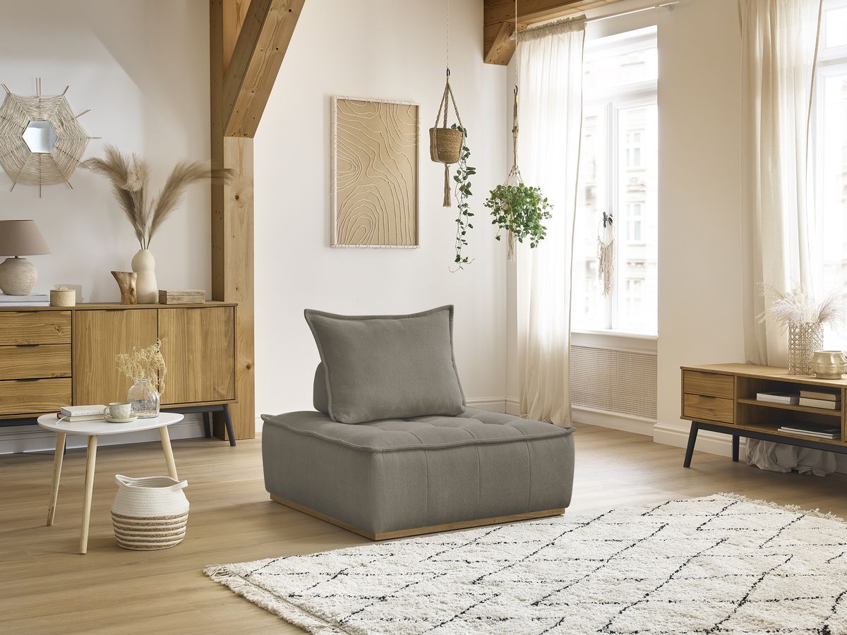 Chauffeuse 1 place sans accoudoirs ELISA taupe — vue 5