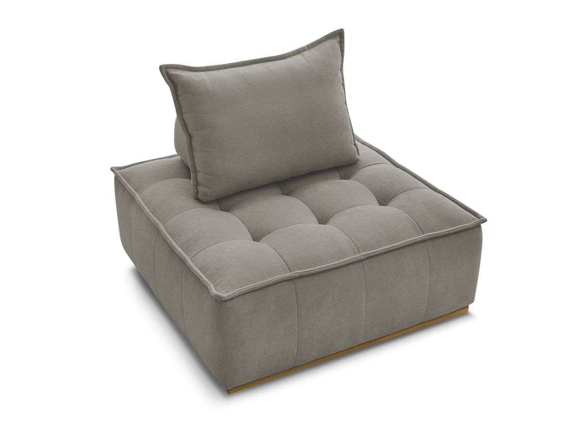 Canapé d'angle fixe EVEREST tissu chiné - Orange - Angle droit - 10 coussins