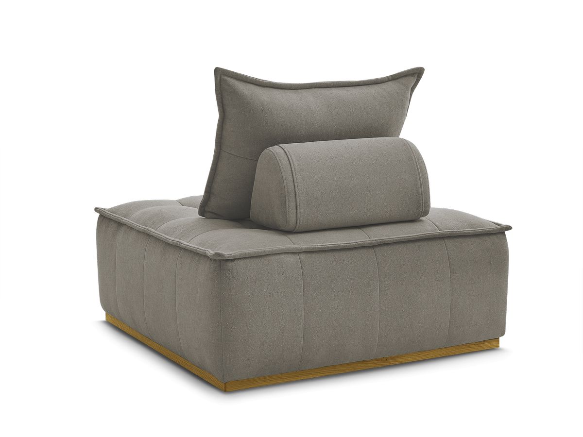 Canapé d'angle fixe EVEREST tissu chiné - Orange - Angle droit - 10 coussins