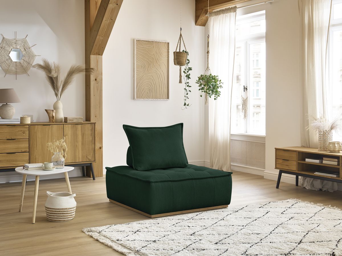 Chauffeuse 1 place sans accoudoirs ELISA vert — vue 5