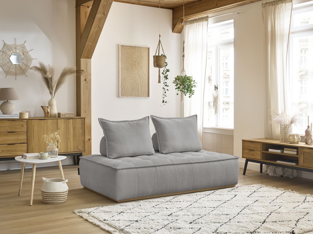 Chauffeuse 2 places sans accoudoirs ELISA gris clair — vue 5