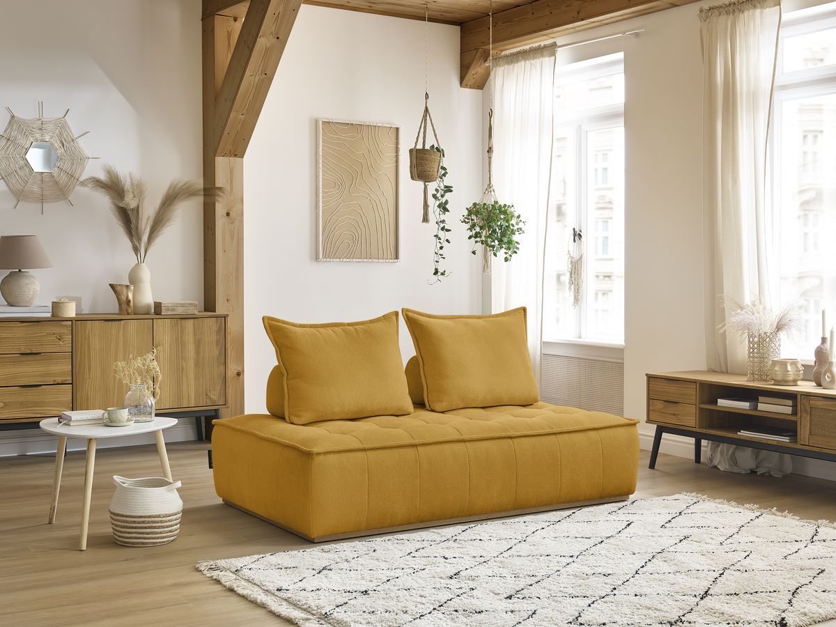 Chauffeuse 2 places sans accoudoirs ELISA jaune — vue 5