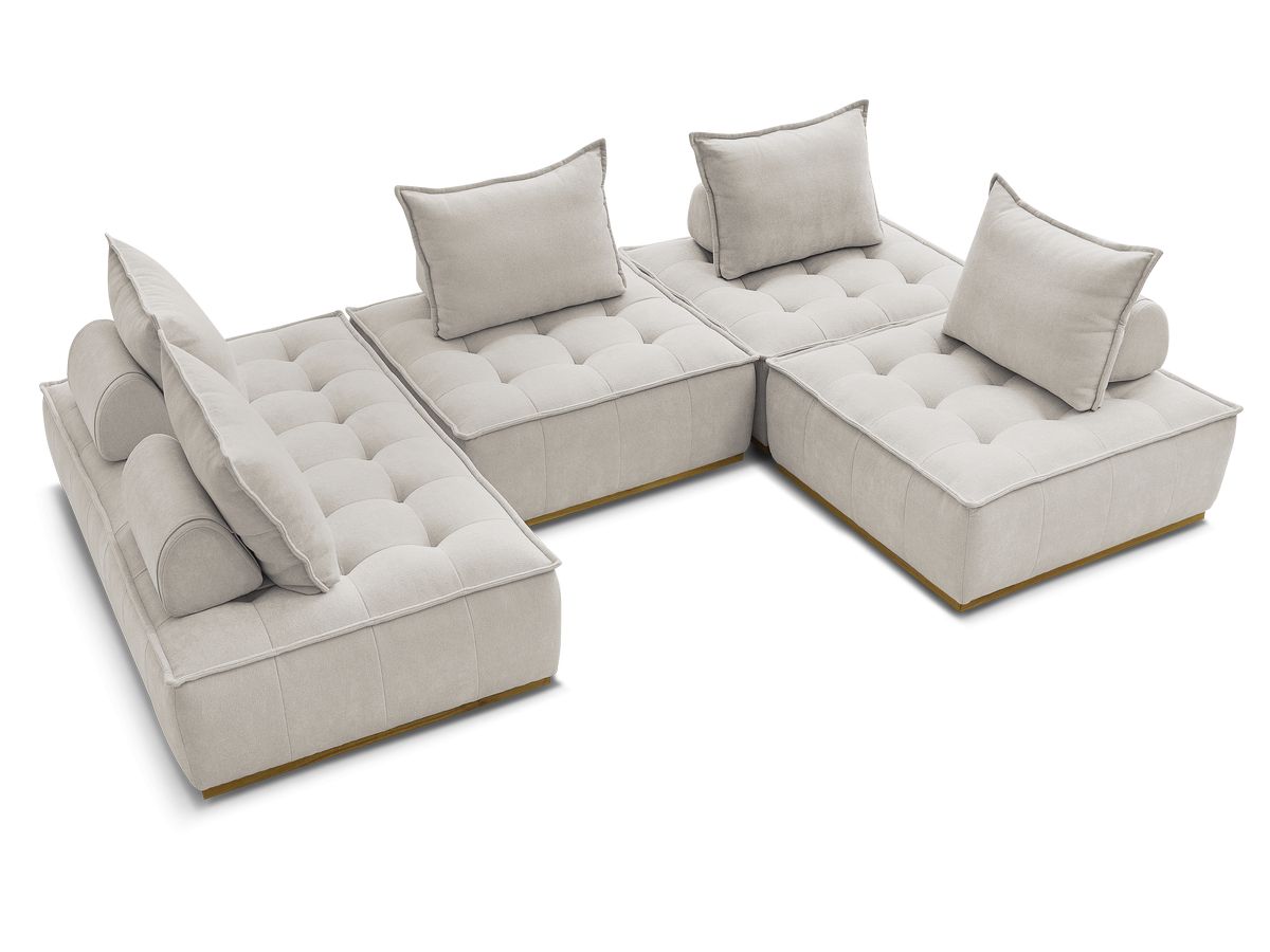 ELISA modulaire panoramabank met 3 eenpersoonsfauteuils en 1 tweepersoonsfauteuil
