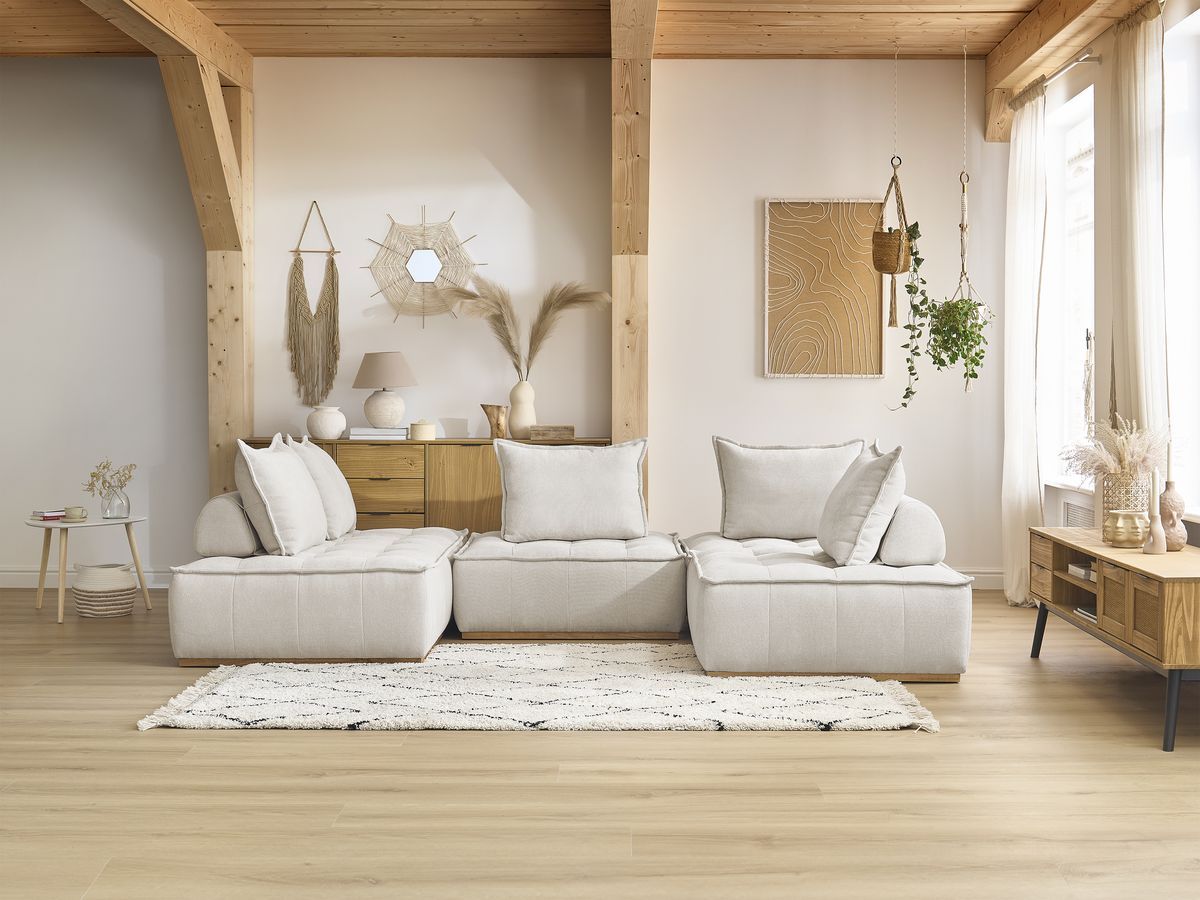 ELISA modulaire panoramabank met 3 eenpersoonsfauteuils en 1 tweepersoonsfauteuil