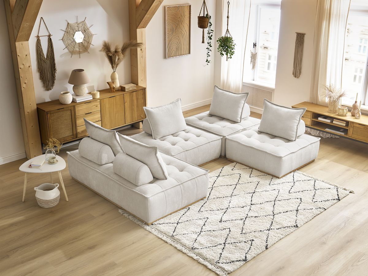 Canapé panoramique modulable ELISA blanc — vue 5