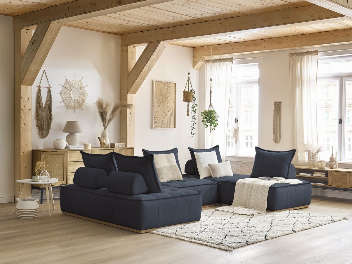 ELISA modulaire panoramabank met 3 eenpersoonsfauteuils en 1 tweepersoonsfauteuil