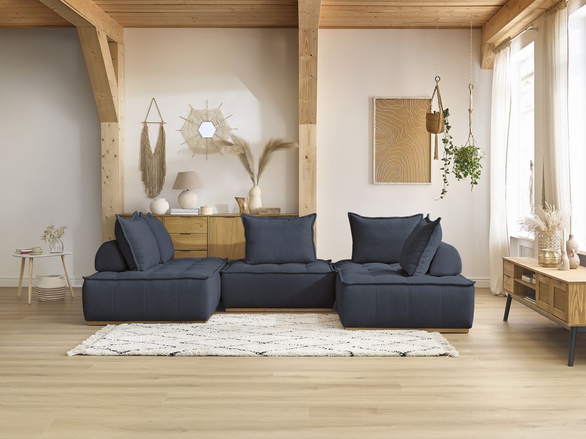 ELISA modulaire panoramabank met 3 eenpersoonsfauteuils en 1 tweepersoonsfauteuil