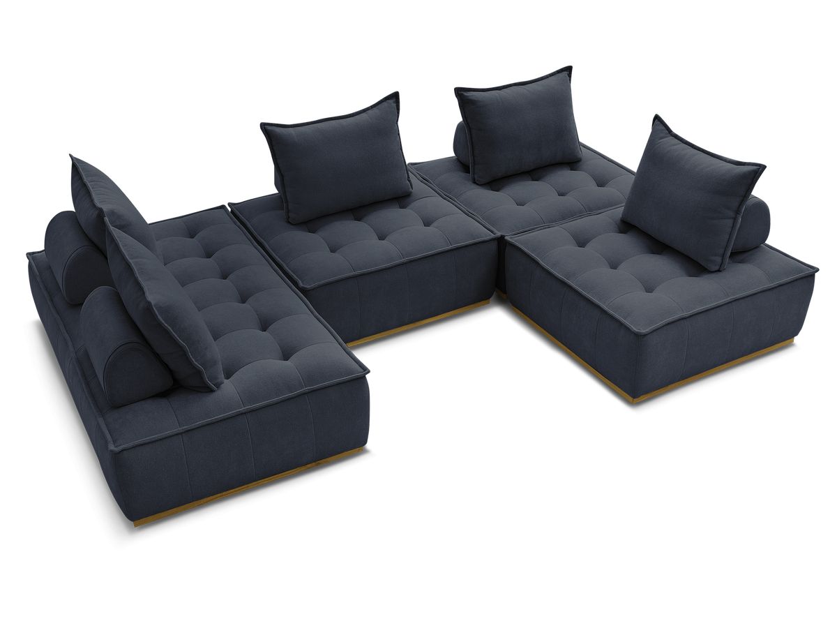 ELISA modulaire panoramabank met 3 eenpersoonsfauteuils en 1 tweepersoonsfauteuil