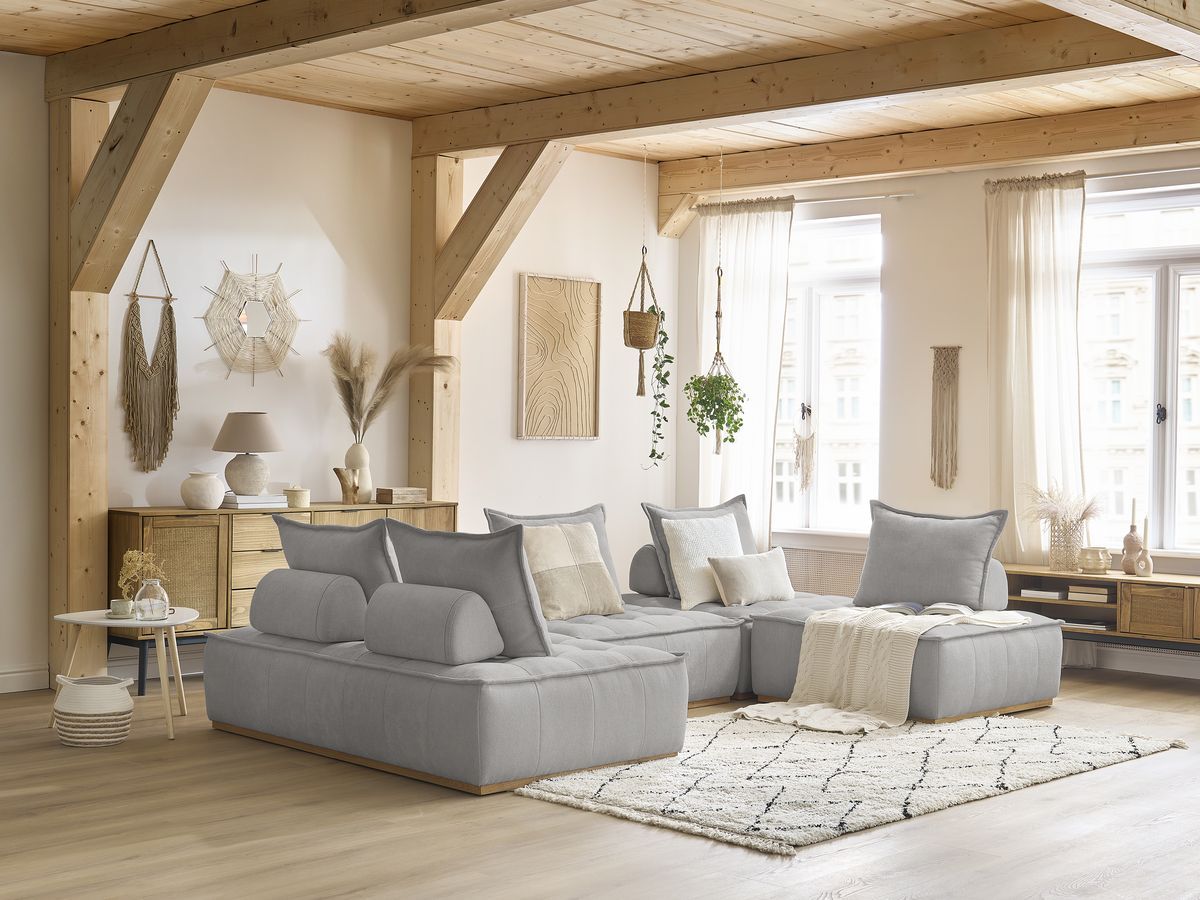 ELISA modulaire panoramabank met 3 eenpersoonsfauteuils en 1 tweepersoonsfauteuil