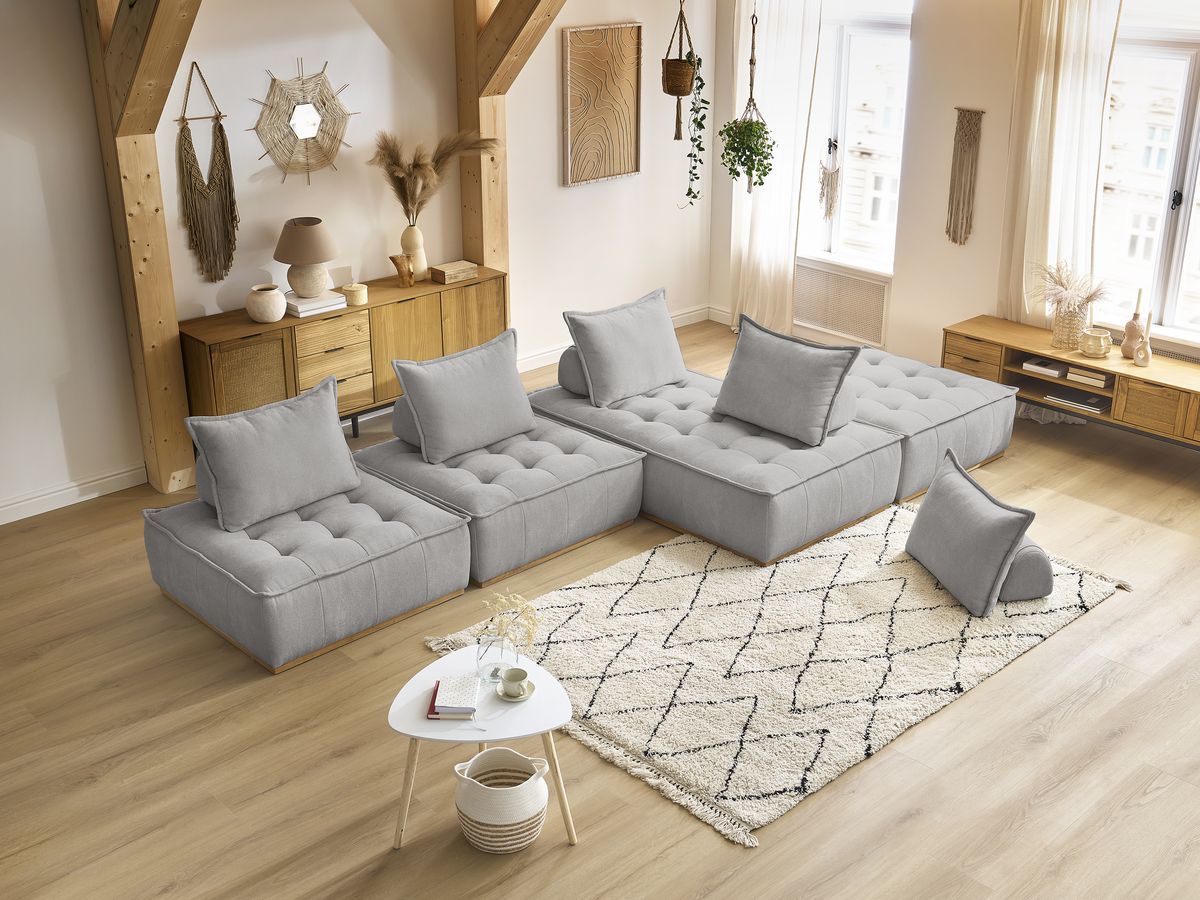 ELISA modulaire panoramabank met 3 eenpersoonsfauteuils en 1 tweepersoonsfauteuil
