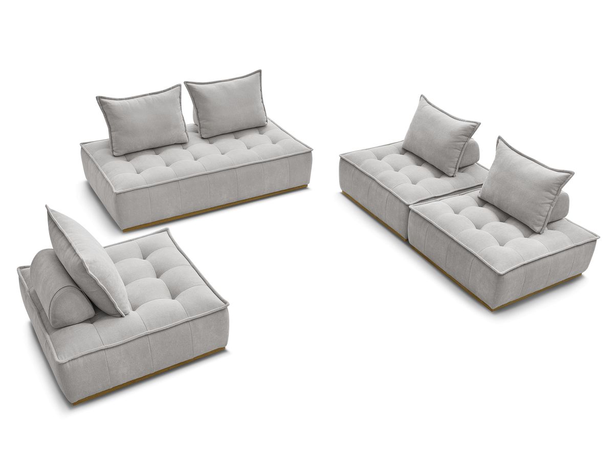 ELISA modulaire panoramabank met 3 eenpersoonsfauteuils en 1 tweepersoonsfauteuil