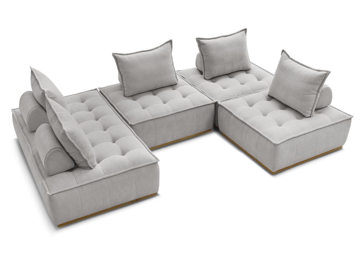 ELISA modulaire panoramabank met 3 eenpersoonsfauteuils en 1 tweepersoonsfauteuil
