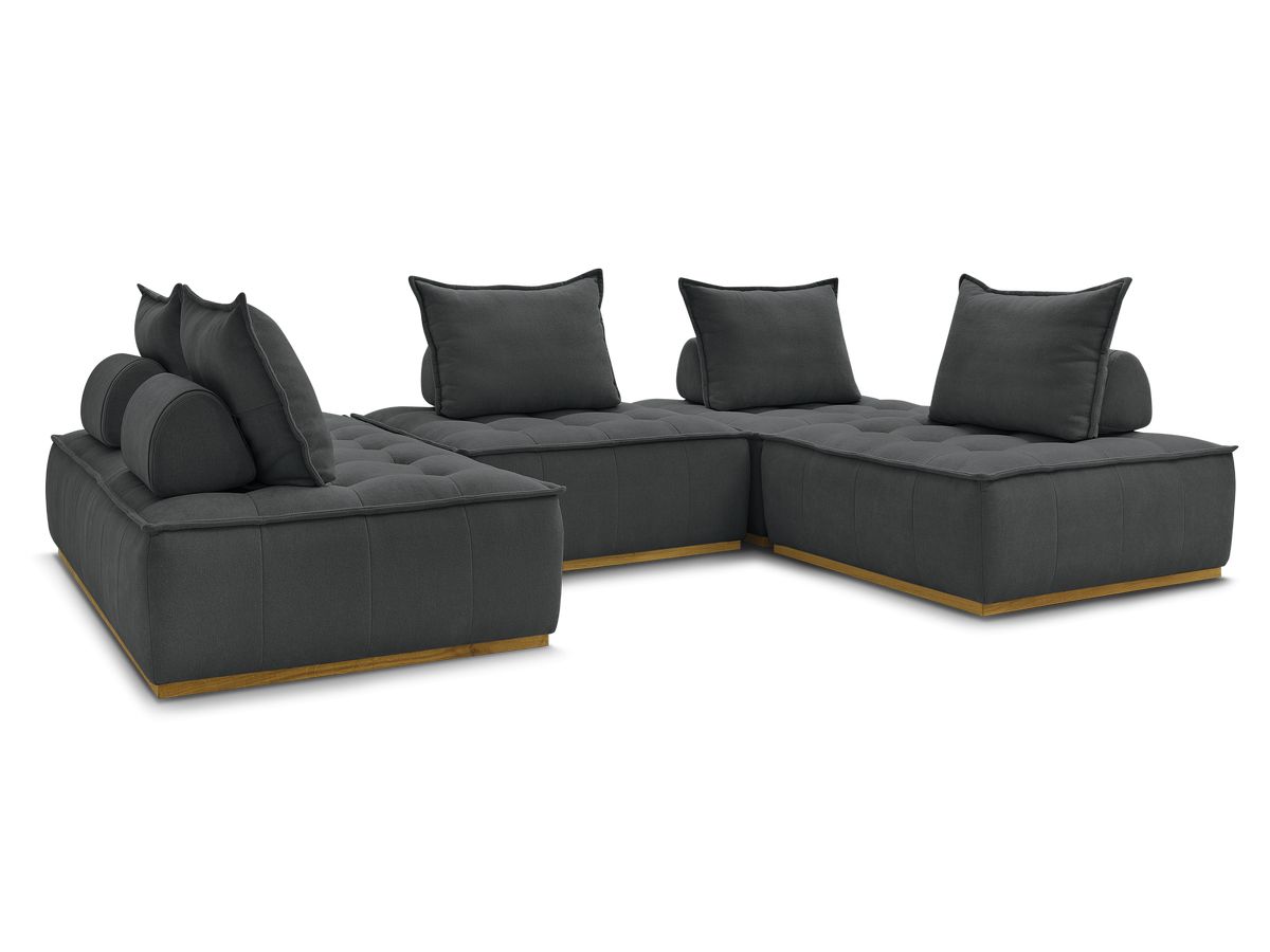 ELISA modulaire panoramabank met 3 eenpersoonsfauteuils en 1 tweepersoonsfauteuil