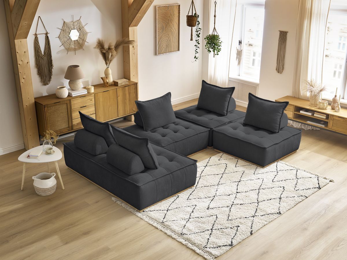 Canapé panoramique modulable ELISA gris foncé — vue 5