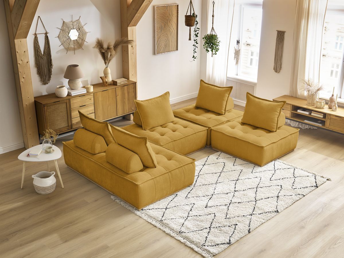 Canapé panoramique modulable ELISA jaune — vue 5