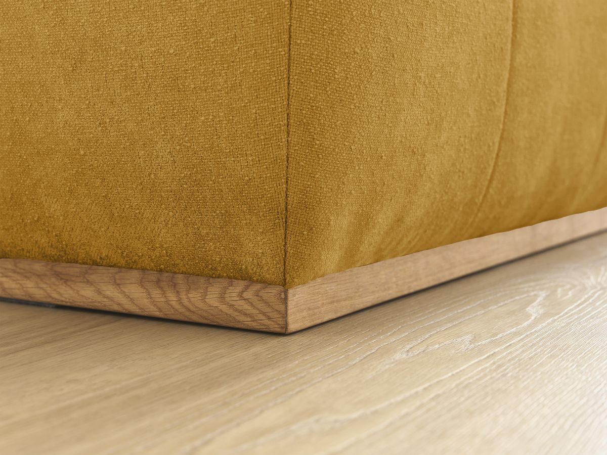 Canapé d'angle fixe EVEREST tissu chiné - Orange - Angle droit - 10 coussins