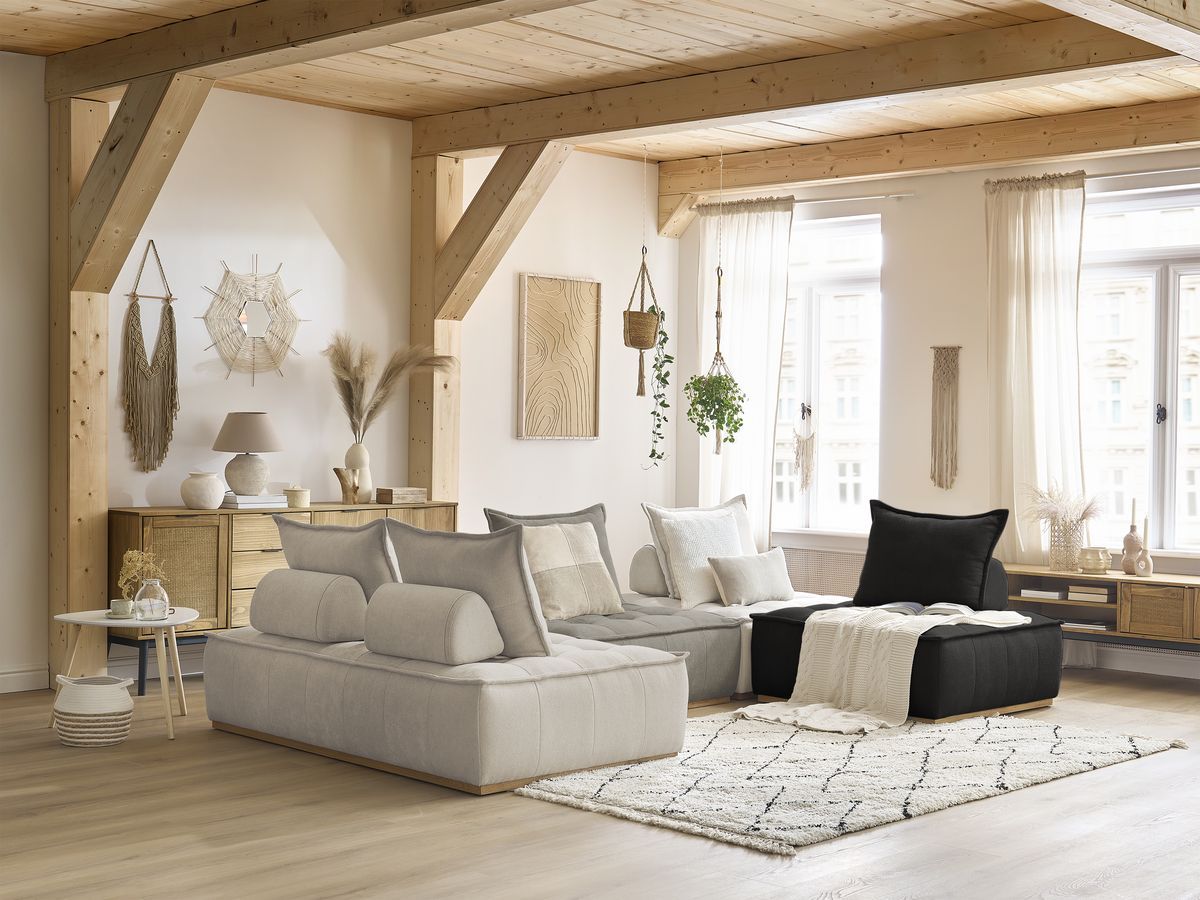 ELISA modulaire panoramabank met 3 eenpersoonsfauteuils en 1 tweepersoonsfauteuil