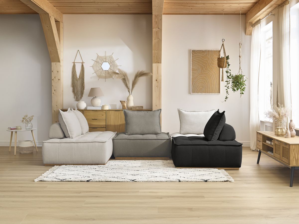 ELISA modulaire panoramabank met 3 eenpersoonsfauteuils en 1 tweepersoonsfauteuil