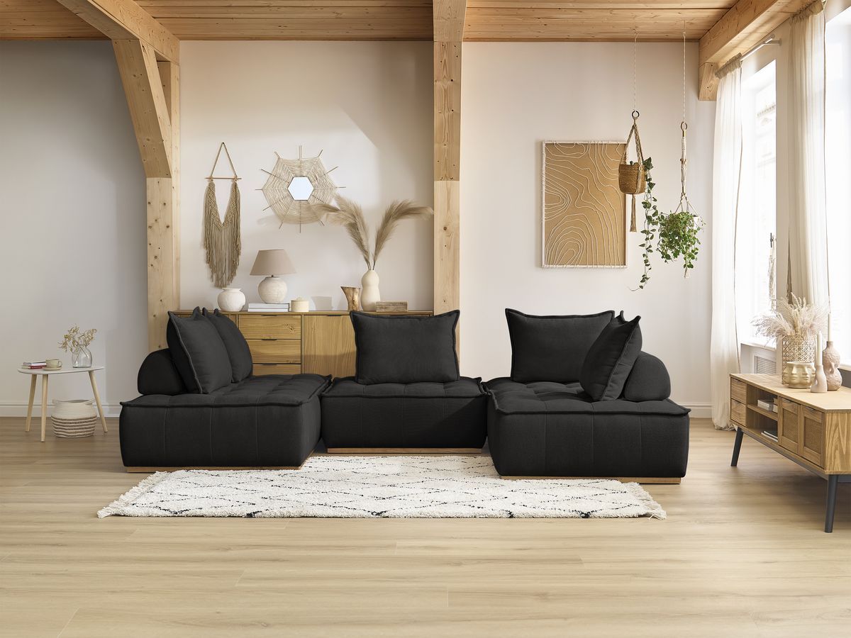 ELISA modulaire panoramabank met 3 eenpersoonsfauteuils en 1 tweepersoonsfauteuil