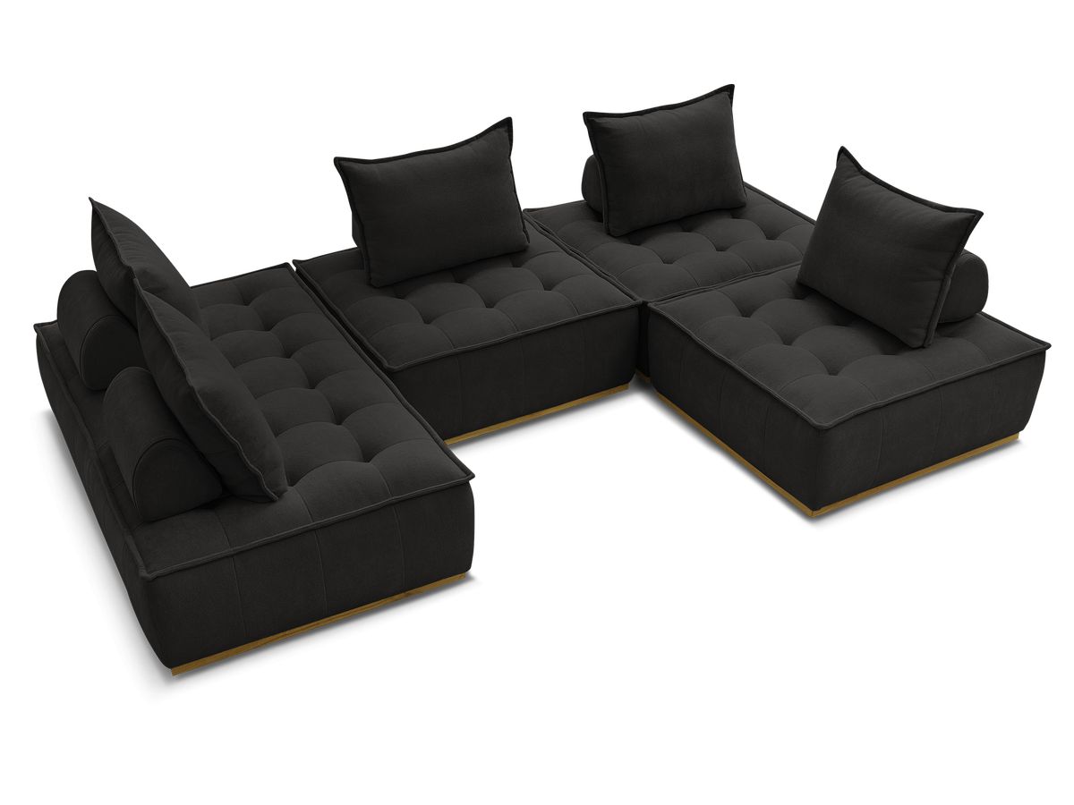 ELISA modulaire panoramabank met 3 eenpersoonsfauteuils en 1 tweepersoonsfauteuil