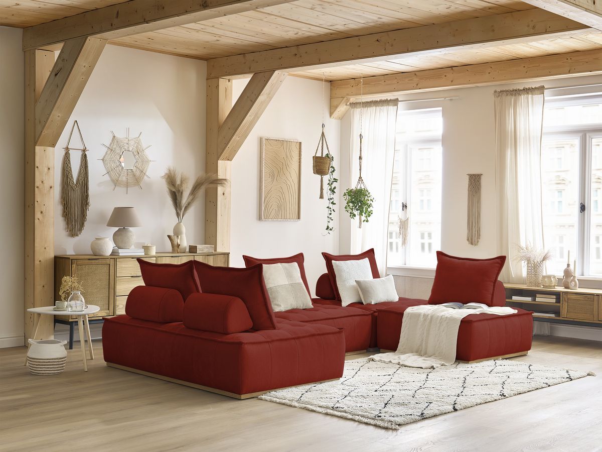 ELISA modulaire panoramabank met 3 eenpersoonsfauteuils en 1 tweepersoonsfauteuil
